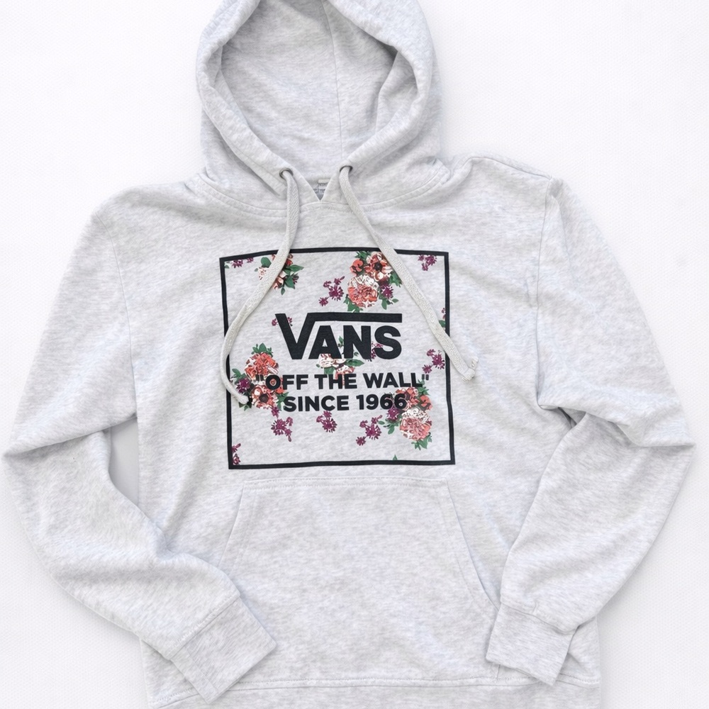 Vans Light Gray Hoodie with Floral Print